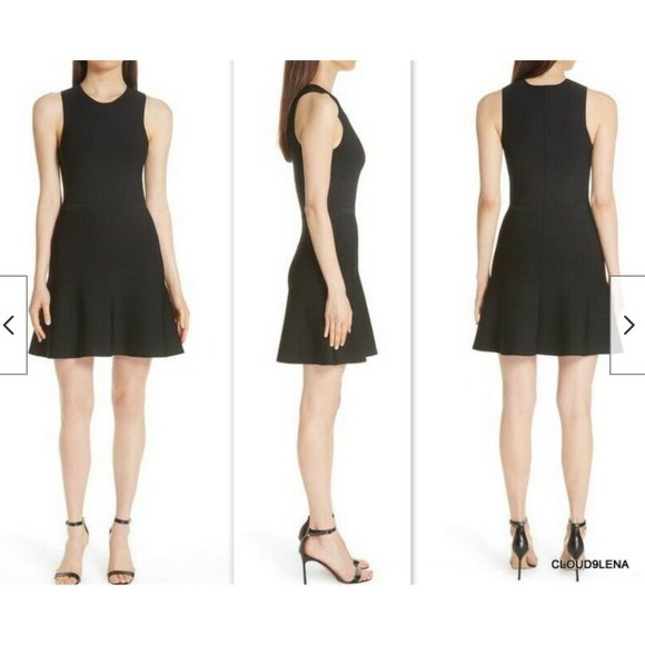 Theory Black Gloss Knit Dress - Picture 1 of 5